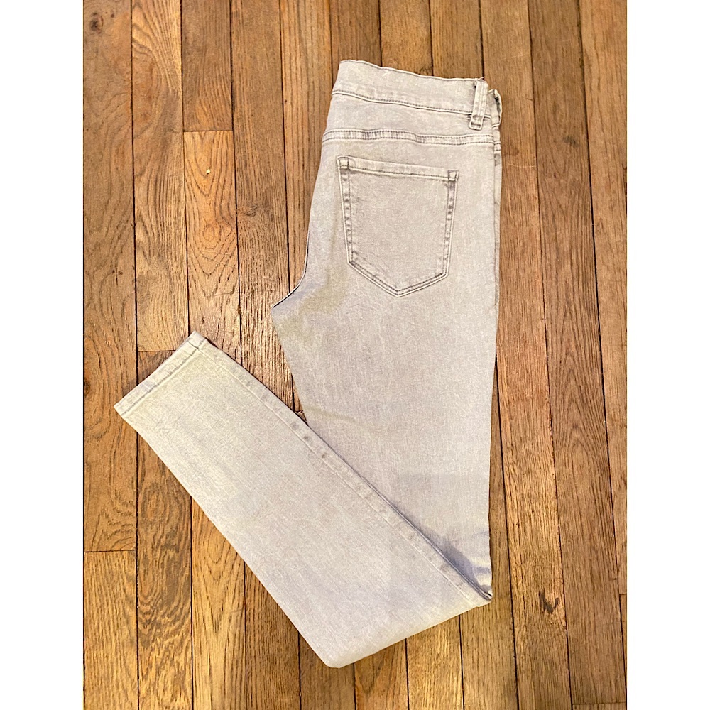 Slim Leg Stonewashed Denim Jeans